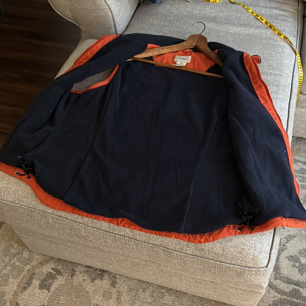 VINTAGE LL Bean Orange Vest Fleece Lined - Picture 8 of 10